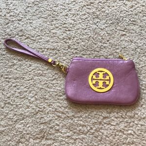 Tory Burch Purple Leather Wristlet